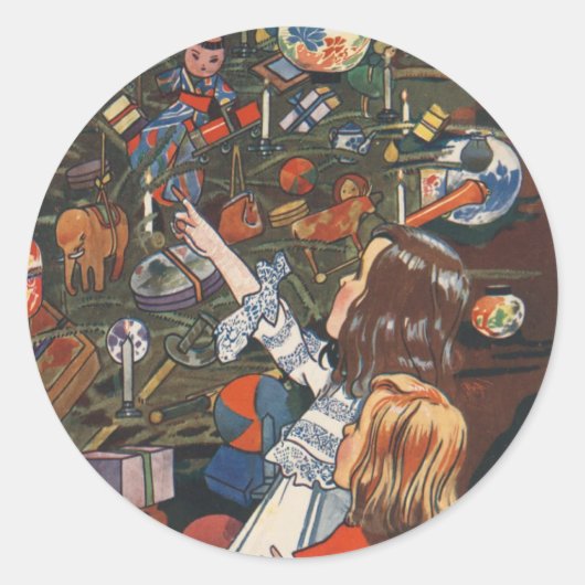 ヴィンテージシャルルロビンソンクリスマスステッカー ラウンドシール (正面)