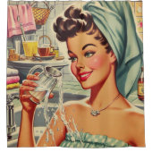 ヴィンテージシャワーピンアップガール シャワーカーテン (正面)