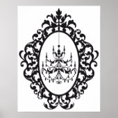 ヴィンテージシャンデリアアンティーク写真枠 ポスター (正面)