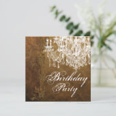 ヴィンテージシャンデリアウーマンズバースデーパーティー 招待状 (スタンド正面)