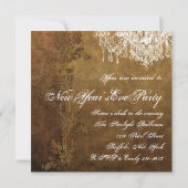 ヴィンテージシャンデリアシャンパンニューイヤーイブパーティー 招待状 (裏面)