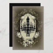 ヴィンテージシャンデリアリリーヴィンテージブライダルシャワー 招待状 (正面/裏面)