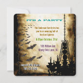 ヴィンテージシャンデリア及びこうもりハローウィンパーティ 招待状 (正面)