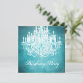 ヴィンテージシャンデリア女性40th誕生日パーティー 招待状 (スタンド正面)