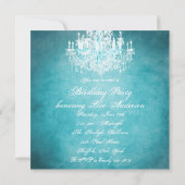 ヴィンテージシャンデリア女性40th誕生日パーティー 招待状 (裏面)