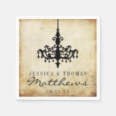 ヴィンテージシャンデリア結婚ズコレクション スタンダードカクテルナプキン (正面)