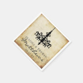 ヴィンテージシャンデリア結婚ズコレクション スタンダードカクテルナプキン (角)