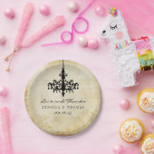 ヴィンテージシャンデリア結婚ズコレクション ペーパープレート (パーティー)