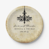 ヴィンテージシャンデリア結婚ズコレクション ペーパープレート (正面)