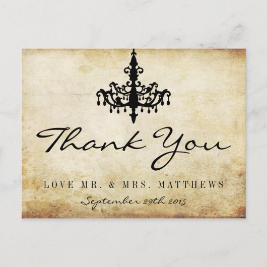 ヴィンテージシャンデリア結婚ズコレクション ポストカード (正面)