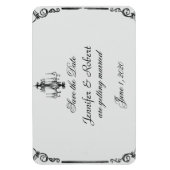 ヴィンテージシャンデリア結婚式の日付を保存 マグネット (縦)