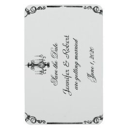 ヴィンテージシャンデリア結婚式の日付を保存 マグネット