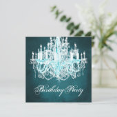 ヴィンテージシャンデリア誕生日パーティー 招待状 (スタンド正面)
