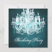 ヴィンテージシャンデリア誕生日パーティー 招待状 (正面)