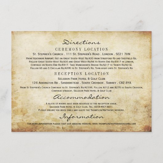 ヴィンテージシャンデリア ウェディングコレクション エンクロージャーカード (裏面)