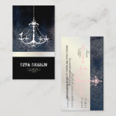 ヴィンテージシャンデリア+バロックの背景 名刺 (正面/裏面)