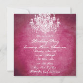 ヴィンテージシャンデリア 女性の40歳誕生日パーティー 招待状 (裏面)