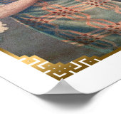 ヴィンテージシャンハイのポスターと女性パピヨン犬 ポスター (角)