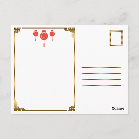 ヴィンテージシャンハイ中国アドトライバルウィメンズ ポストカード (裏面)