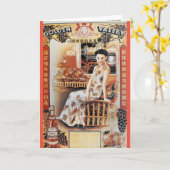 ヴィンテージシャンハイ中国ゴールデンバレービールアド カード (黄色い花)