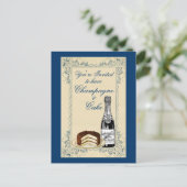 ヴィンテージシャンパンとケーキパーティー インビテーションポストカード (スタンド正面)