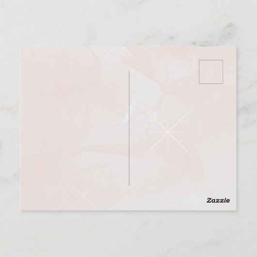 ヴィンテージシャンパングラスとボトル誕生日パーティー ポストカード (裏面)