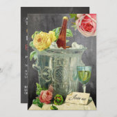 ヴィンテージシャンパンバラシャルボード記念日 招待状 (正面/裏面)