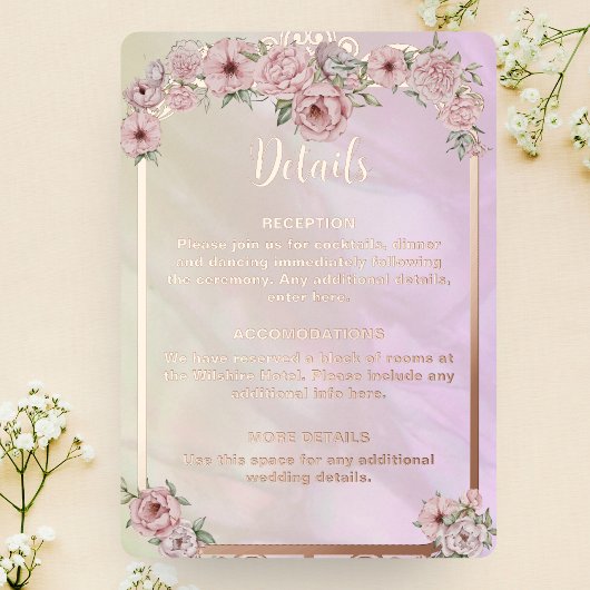 ヴィンテージシャンパンピオンフォイルエンクロージャカード 箔招待状