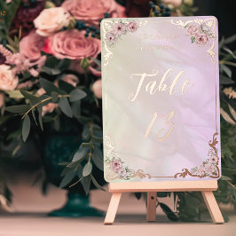 ヴィンテージシャンパンピーニフォイルテーブル番号カード 箔招待状