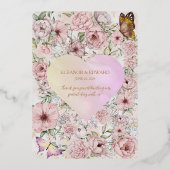 ヴィンテージシャンパンピーニフォイルプログラムカード 箔招待状 (裏面)