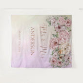 ヴィンテージシャンパンペオニ結婚ーの背景タペストリー タペストリー (正面(横))