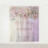 ヴィンテージシャンパンペオニ結婚ーの背景タペストリー タペストリー (正面)