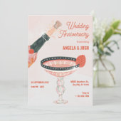 ヴィンテージシャンパンボトル結婚の記念日 招待状 (スタンド正面)