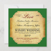ヴィンテージシャンパンワイナリー結婚式招待状 招待状 (正面)