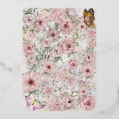 ヴィンテージシャンパン結婚牡丹フォイルRSVPカード 箔招待状 (裏面)