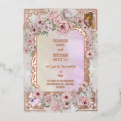 ヴィンテージシャンパーニュ結婚ーニー 箔招待状 (正面)