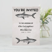 ヴィンテージシャーク海結婚式招待状 招待状 (スタンド正面)