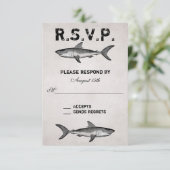 ヴィンテージシャーク～海ビーチ結婚式RSVP 出欠カード (スタンド正面)