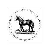 ヴィンテージシャーホースファミリーネーム差出人住所 ラバースタンプ (インプリント)