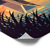 ヴィンテージシャーロット北カロライナのスカイライン ポスター (角)