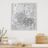 ヴィンテージシュトゥットガルト・ドイツの地図（1794年） ポスター (キッチン)