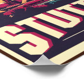 ヴィンテージシュトゥットガルトTVタワーフェーンセトゥルムドイツの贈り物 ポスター (角)