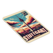 ヴィンテージシュトゥットガルトTVタワーフェーンセトゥルムドイツの贈り物 マグネット (右側)