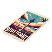 ヴィンテージシュトゥットガルトTVタワーフェーンセトゥルムドイツの贈り物 マグネット (左側)