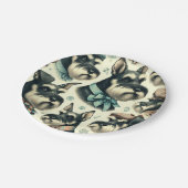 ヴィンテージシュナウザシームレスイラストレーション ペーパープレート (アングル)