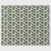 ヴィンテージシュナウザシームレスイラストレーション ラッピングペーパー (フラット)