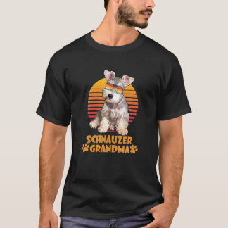ヴィンテージシュナウツァー祖母衣服サングラスドッグラブ Tシャツ