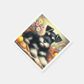 ヴィンテージシュナ絵を描ーザー スタンダードカクテルナプキン (角)