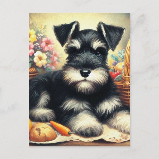 ヴィンテージシュナ絵を描ーザー ポストカード (正面)