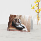 ヴィンテージシューズグリーティングカード カード (黄色い花)